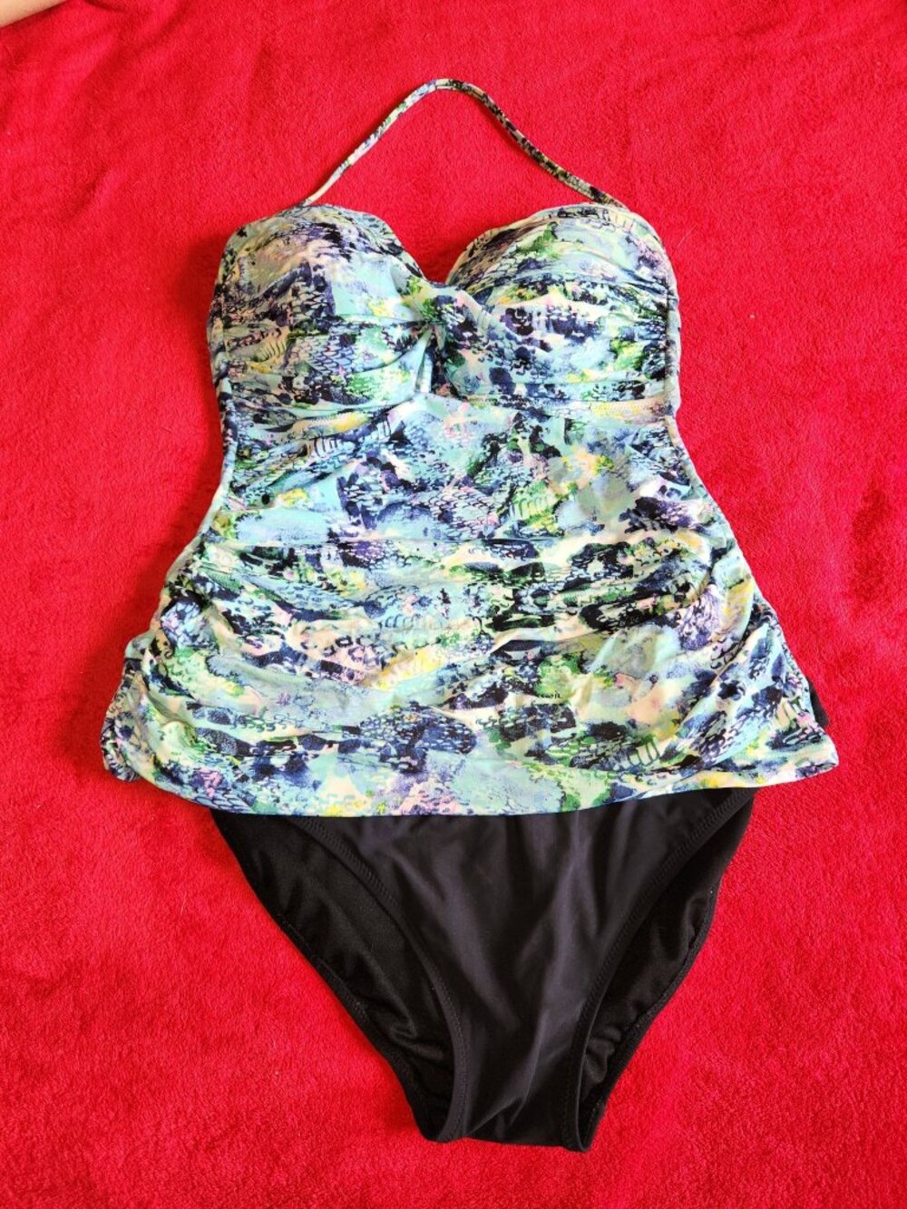 XXL Women's 2pc Bikini Tankini Bathing Suit Black Blue Swimwear Beach Swimming